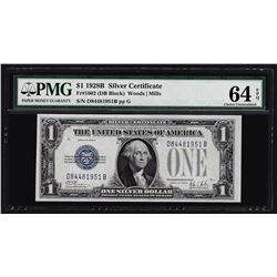 1928B $1 Silver Certificate Note PMG Choice Uncirculated 64EPQ