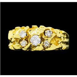 14KT Yellow Gold Men's 0.40ctw Diamond Ring