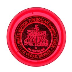 .999 Silver Four Queens Hotel and Casino Las Vegas $10 Casino Gaming Token Limit