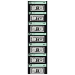 (7) Sequential 1957 $1 Silver Certificate Notes PCGS Gem New 66PPQ