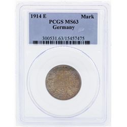 1914-E Germany 1 Mark Coin PCGS MS63