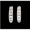 Image 1 : 14KT White Gold 0.50ctw Diamond Huggie Earrings
