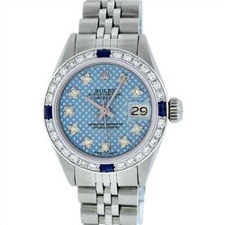 Rolex Stainless Steel 0.70ctw Sapphire and Diamond Datejust Ladies Wristwatch