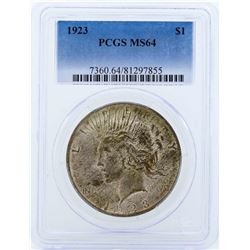 1923 $1 Peace Silver Dollar Coin PCGS MS64