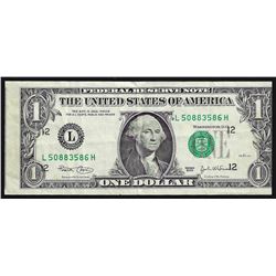 2003 $1 Federal Reserve Note Misalignment ERROR