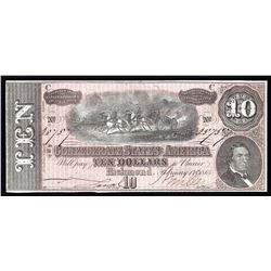 1864 $10 The Confederate States of America Note