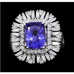 14KT White Gold 3.50ct Tanzanite and Diamond Ring