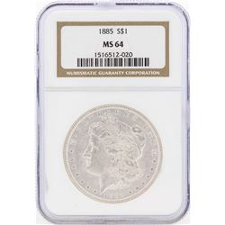 1885 $1 Morgan Silver Dollar Coin NGC MS64