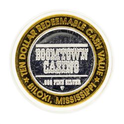 .999 Silver Boomtown Casino Biloxi Mississippi $10 Casino Gaming Token Limited E