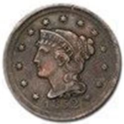 1852 Large Cent AU