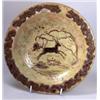 Image 1 : 'G2 304', a deep dish incised by EWB, with a dark brown deer running against a cream background wit.