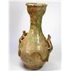 Image 1 : A green mottled fawn baluster vase applied with two twin tailed lizards on the shoulders, impressed.