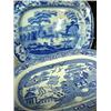 Image 1 : I Burr & Co., a blue and white fisherman and punt pattern platter typically printed with punts, bri.