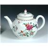 Image 1 : An 18th century English teapot and cover, possibly Derby, painted with sprays of coloured flowers o.