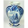 Image 1 : Der drei Klokken, a 19th century Dutch Delft blue and white vase, the baluster shape of hexagonal s.