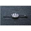 Image 1 : A blade brooch applied with a diamond set naval crown, 60mm, in fitted Goldsmiths' and Silversmiths.