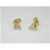 Image 1 : A pair of 18ct gold and diamond earstuds each with a single modern brilliant cut stone   £450-500...