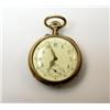 Image 1 : A 14ct gold cased open faced keyless pocket watch, the ivory coloured dial printed with Roman hours.