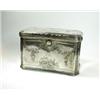 Image 1 : A Victorian electroplate biscuit box by Elkington & Co, datecoded for 1850, of concave sided rectan.