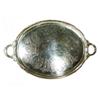 Image 1 : A large Victorian electroplate two-handled tea tray by Thomas Wilkinson & Son, of oval shape with b.