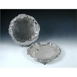 A pair of Portuguese silver salvers (matching the previous lot), marked for Opporto, circa 1905, ea.