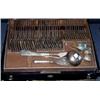 Image 1 : A service of Austrian plain silver flatware comprising: twelve tablespoons, twelve table forks, twe.