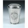Image 1 : A late 18th century German beaker and cover, marks indistinct, of plain tapering cylindrical shape,.