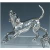 Image 1 : A silver figure of a foxhound, maker's mark indistinct, London 1971, 6cm, 3.5oz   £100-150...