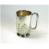 Image 1 : A silver christening mug by Joseph Ridge, Chester 1910, of cylindrical shape, acanthus embossed wit.