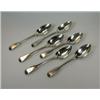 Image 1 : A set of six George III silver fiddle pattern dessert spoons, London 1808 (Four x Thomas Barker and.