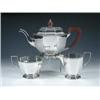 Image 1 : A three piece silver teaset by Mappin & Webb, Sheffield 1941, comprising: a teapot of plain octagon.