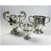 Image 1 : A silver two handled trophy cup, maker F&B, Glasgow 1921, raised on a circular foot the plain body..