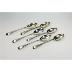 A set of six silver Old English pattern teaspoons by the Goldsmiths' and Silversmiths' Company, Lon.
