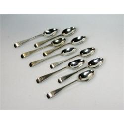 A set of ten Victorian silver Old English pattern teaspoons by Thomas and Walter Slater and Henry H.