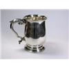Image 1 : A silver pint beer mug, maker PP Ltd, Sheffield 1952, of plain baluster form with leaf capped scrol.