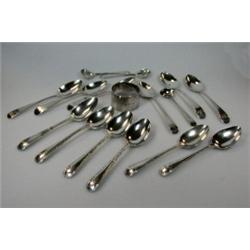 A set of six Victorian silver Old English bead pattern teaspoons by Josiah William & Co, Exeter 187.