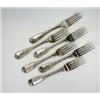 Image 1 : A matched set of six George III/IV Scottish silver fiddle pattern table forks by J McKay, Edinburgh.