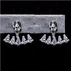 Sterling Silver .925 and Cubic Zirconia Ear Jacket Earrings