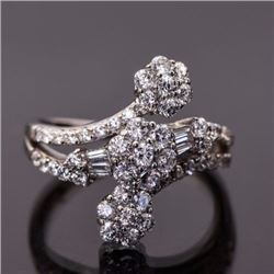 Sterling Silver .925 and Cubic Zirconia Bypass Ring