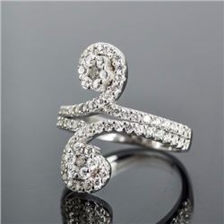 Sterling Silver .925 Cubic Zirconia Bypass Ring