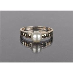Sterling Silver .925 Rings with Faux Pearl Accents