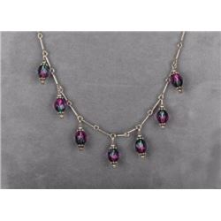 Sterling Silver .925 Necklace with Synthetic Sapphire