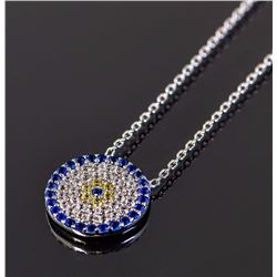 Sterling Silver Evil Eye Pendant Necklace