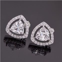 Pair of Sterling Silver 925 and Cubic Zirconia Stud Earrings
