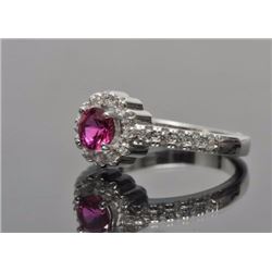 Sterling Silver .925 Red Gemstone Ring