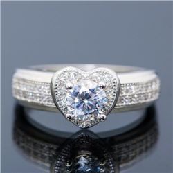 Sterling Silver .925 and Cubic Zirconia Heart Ring