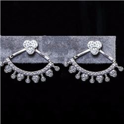 Sterling Silver .925 and Cubic Zirconia Ear Jacket Earrings