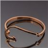Image 2 : Rose Gold Plated Sterling Silver Fish Hook Bangle