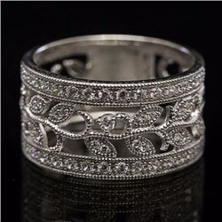 Sterling Silver .925 and Cubic Zirconia Split Shank Band