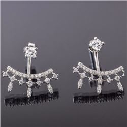 Sterling Silver .925 and Cubic Zirconia Ear Jacket Earrings